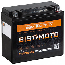 Аккумулятор BIST&MOTO AGM 20 Ah о.п. 360A PTX20L-BS 177*86*154