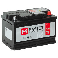 Аккумулятор MASTER BATTERIES  75 Ач о.п. 720/680А  278*175*190