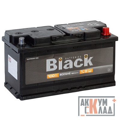 Аккумулятор BLACK 100 Ач о.п. 800/760А 352*175*190