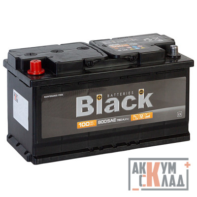 Аккумулятор BLACK 100 Ач п.п. 800/760А 352*175*190
