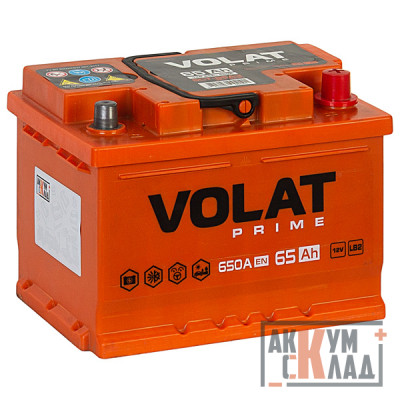 Аккумулятор VOLAT PRIME  65 Ач о.п. 650EN 242*175*175 низкий