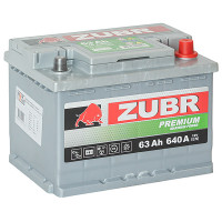 Аккумулятор ZUBR PREMIUM  63 Ач о.п. 640А 242*175*190