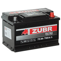 Аккумулятор ZUBR ULTRA  75 Ач о.п. 760А 278*175*190