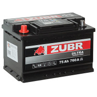 Аккумулятор ZUBR ULTRA  75 Ач п.п. 760А 278*175*190