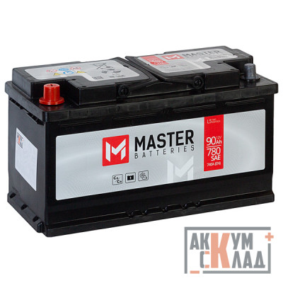 Аккумулятор MASTER BATTERIES  90 Ач п.п. 780/740А 352*175*190