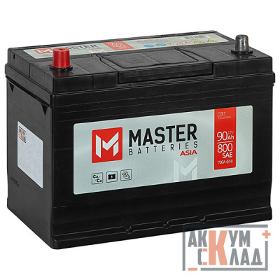 Аккумулятор MASTER BATTERIES Asia 90 Ач п.п. 800/700А 303x173x225