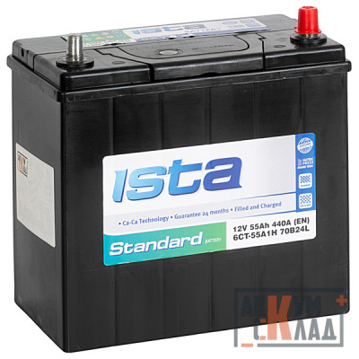 Аккумулятор ISTA STANDART  70B24L 55 А/ч о.п. 440EN 238*128*225 тонк.кл.