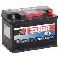Аккумулятор ZUBR EFB  78 Ач о.п. 750А 278*175*190