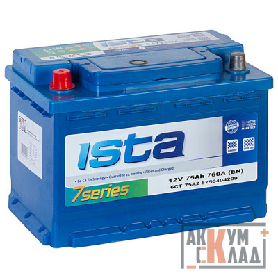 Аккумулятор ISTA 7 SERIES  75 А/ч п.п. 760А 278*175*190