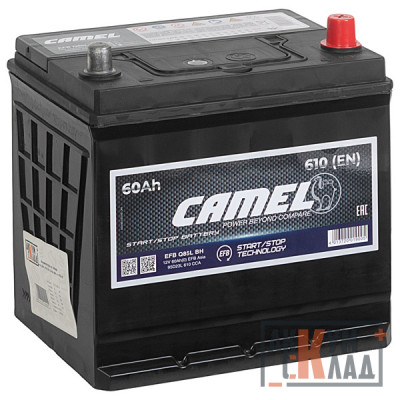 Аккумулятор CAMEL EFB Q 85L B Asia  60Ач о.п. 610A 232*173*225