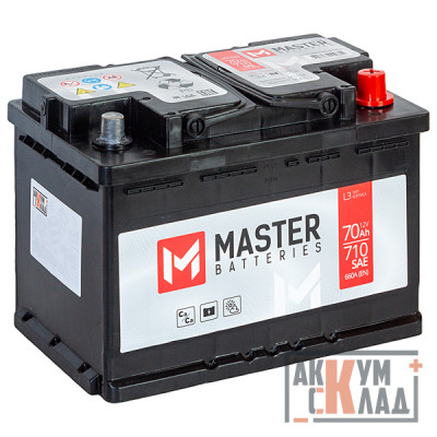 Аккумулятор MASTER BATTERIES  70 Ач о.п. 700/660A  278*175*190