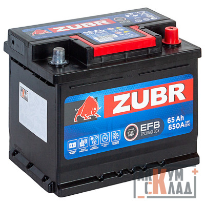 Аккумулятор ZUBR EFB  65 Ач о.п. 650А 242*175*190