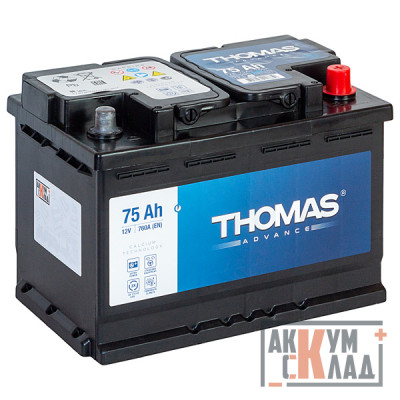 Аккумулятор THOMAS ADVANCE  75 Ач о.п. 760EN 278*175*190