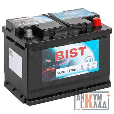 Аккумулятор BIST AGM  70Ah о.п. 850CCA 278*175*190