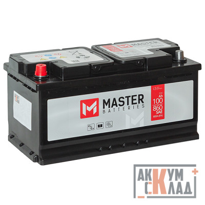 СТОК 2024 Аккумулятор MASTER BATTERIES 100 Ач п.п. 860/800А 352*175*190