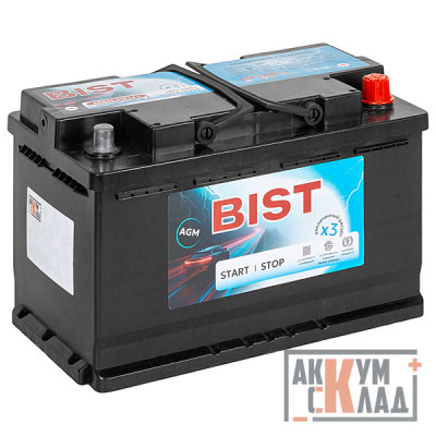 Аккумулятор BIST AGM  80Ah о.п. 950CCA 315*175*190